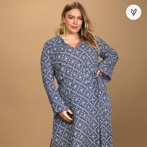 Lulu's Mandala Daydream Blue Print Maxi Dress